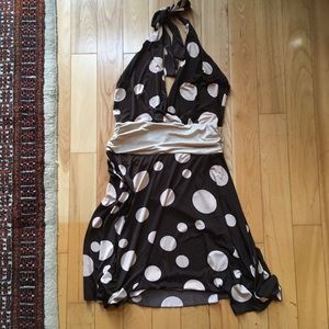 Brown Polka Dotted Dress